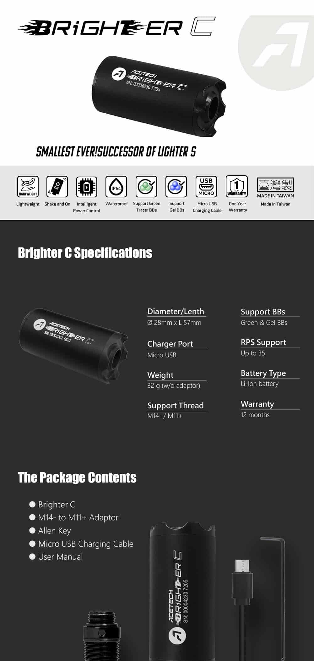 Acetech Brighter C Tracer Unit