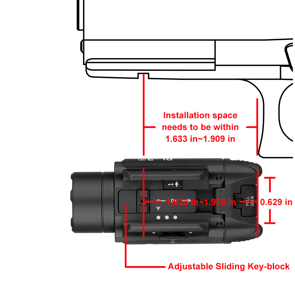 Odin PL-3S Valkyrie Rail Mount Light - Black